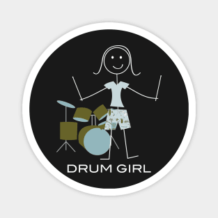 Funny Womens Drum Girl Magnet